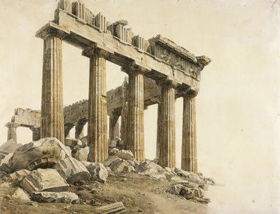 The Southeast Corner of the Parthenon, Athens by Giovanni Battista Lusieri